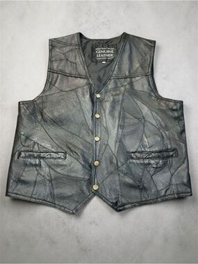 Italian Stone Design Genuine Leather Vest